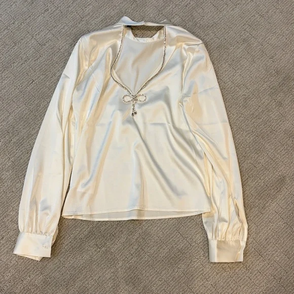 Express Cream Women's Blouse S - Picture 2 of 3